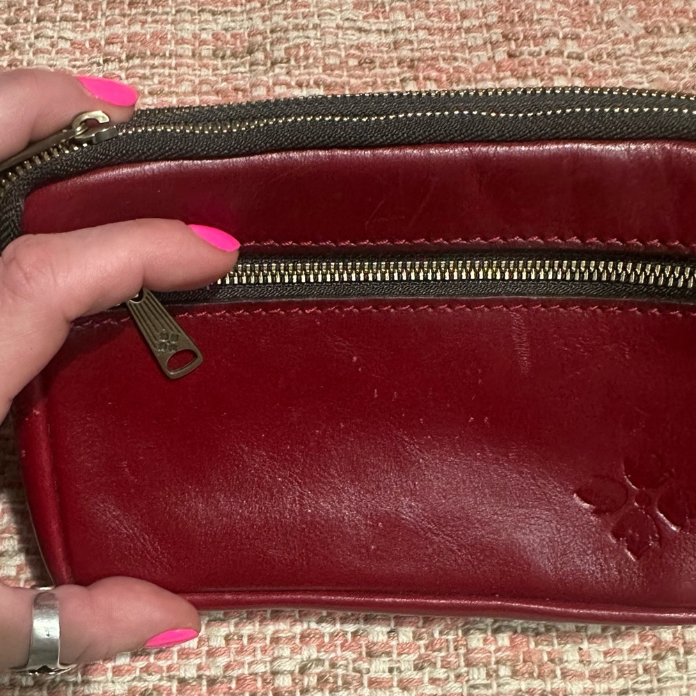 PATRICIA NASH red leather wristlet - Picture 2 of 4